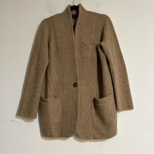 J. Crew Cocoon Sweater Blazer in Heathered Mushroom Size XS Merino Wool Blend